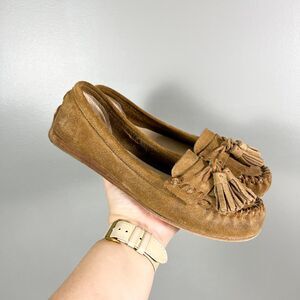 Frye Alex Tassel Driving Moccasins Suede Leather Womens 7 Soft Boho Comfort Chic